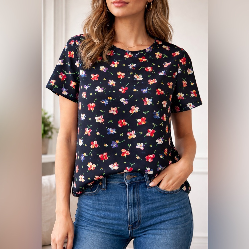 Cooper & Ella Black Floral Blouse